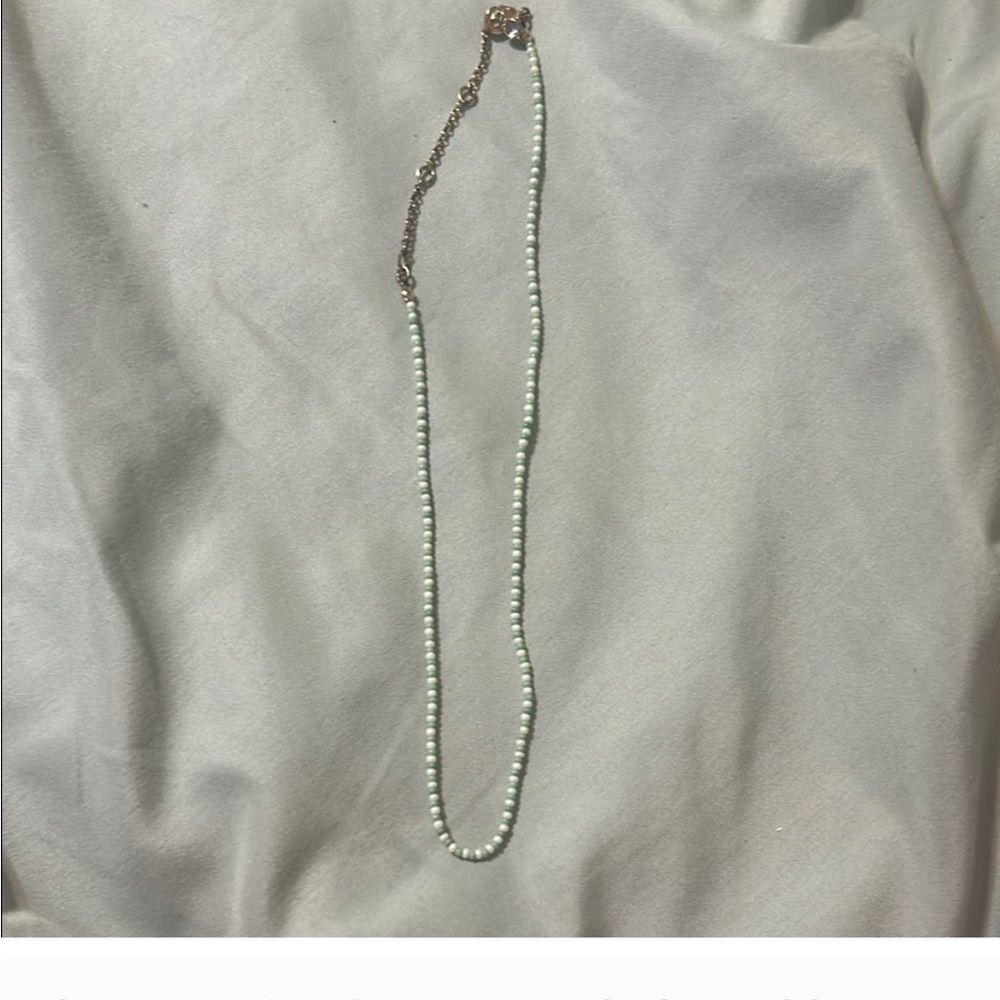 Elegant Mint Green Beaded Necklace